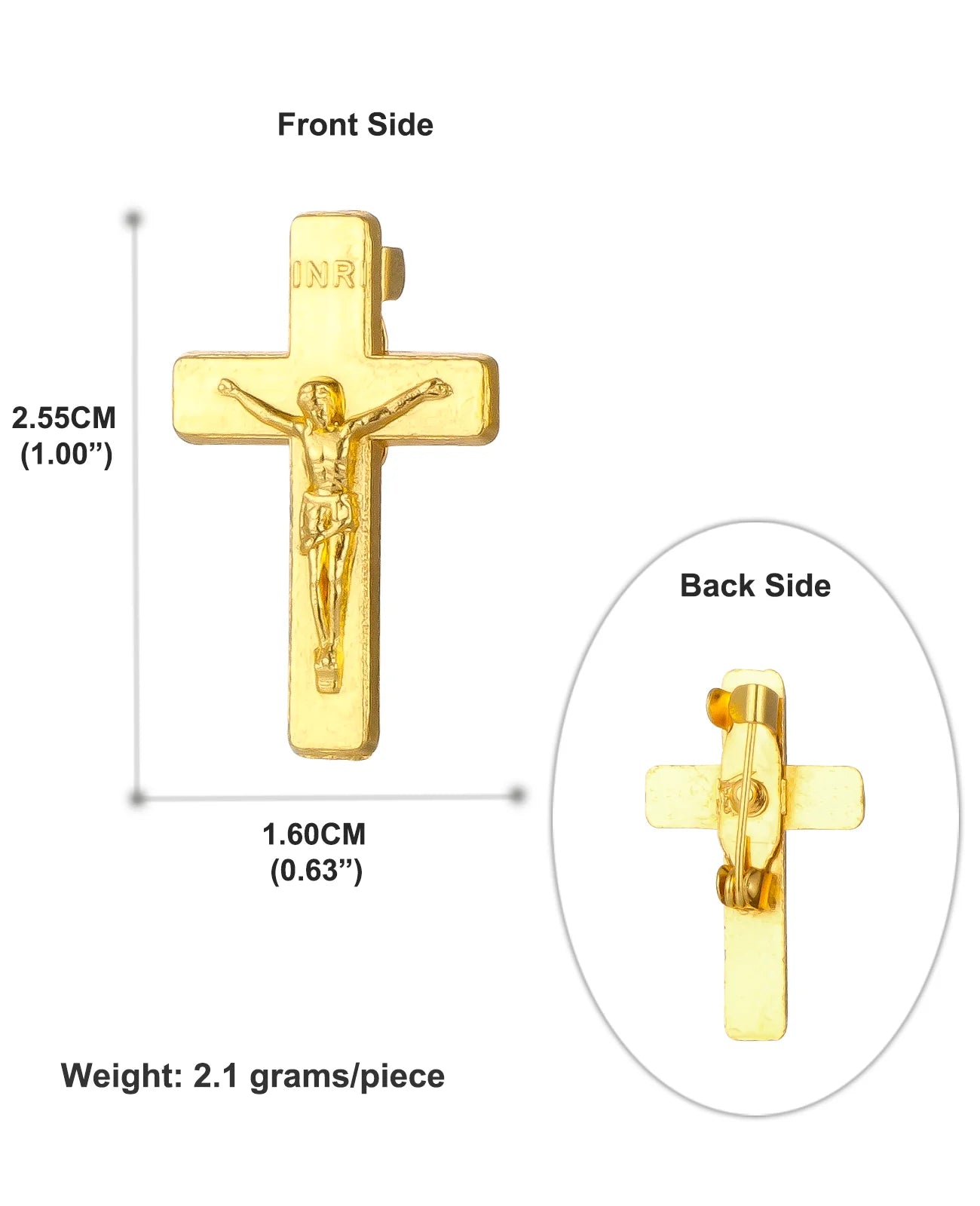 15Pcs Crucifix Cross Brooches Christian INRI Cross Badges Lapel Pin