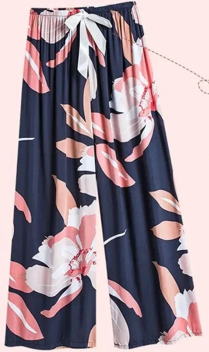 Flower Pajama Pants Summer Women's Loose