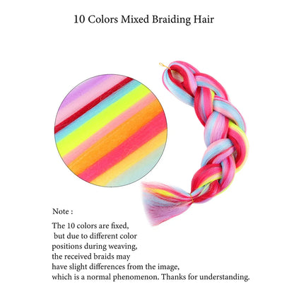 Jumbo Braiding Hair Rainbow Colors Extensions Fi