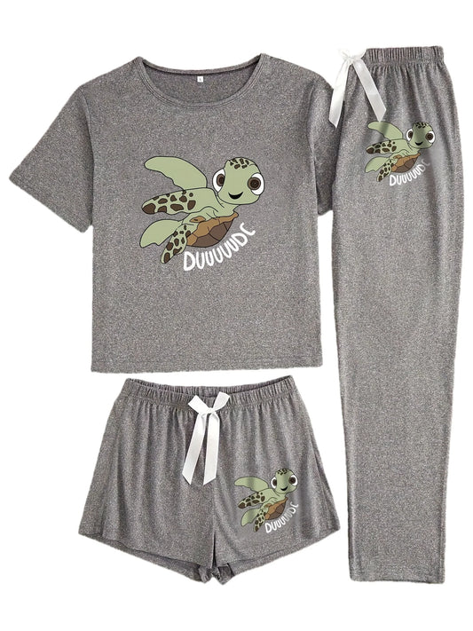 Women's Three-Piece Pajamas