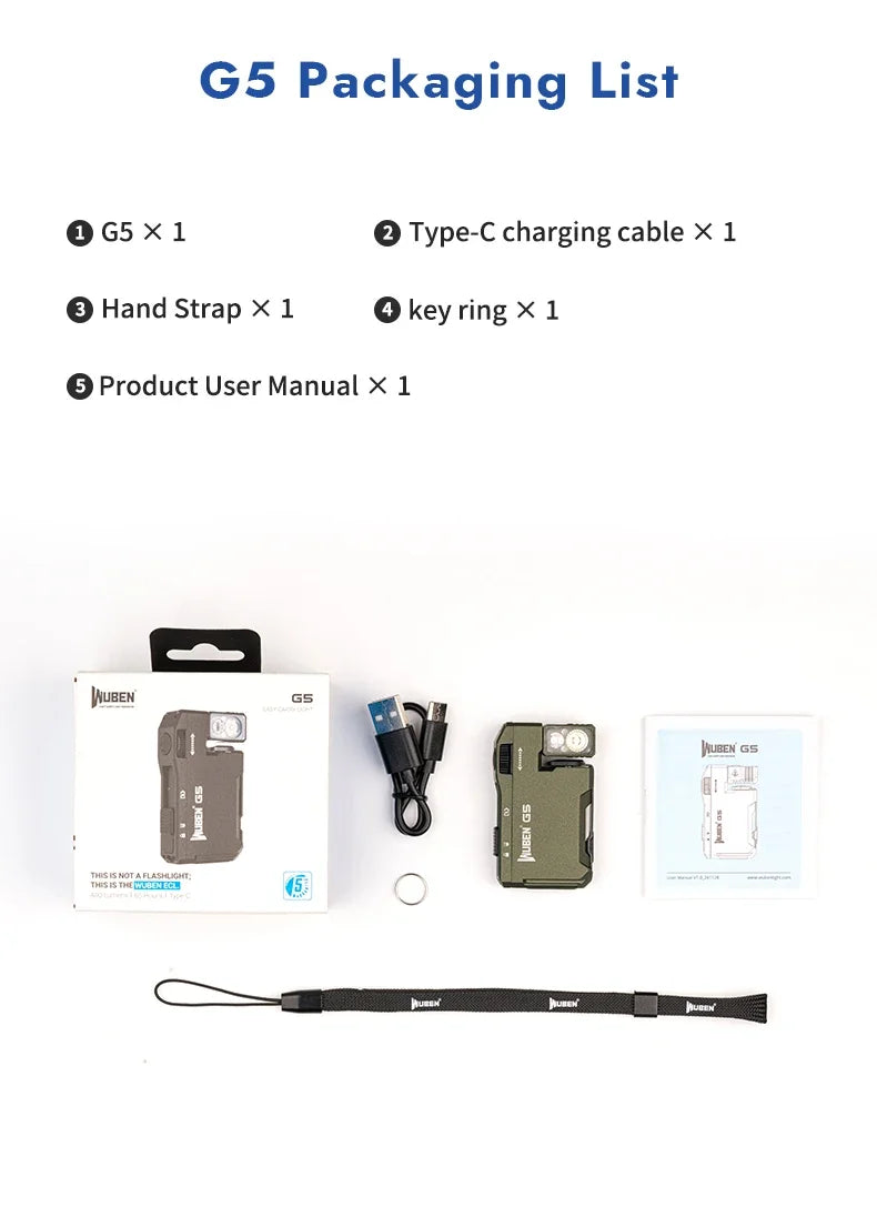 WUBEN G5 EDC Flashlight 400Lumens-Green