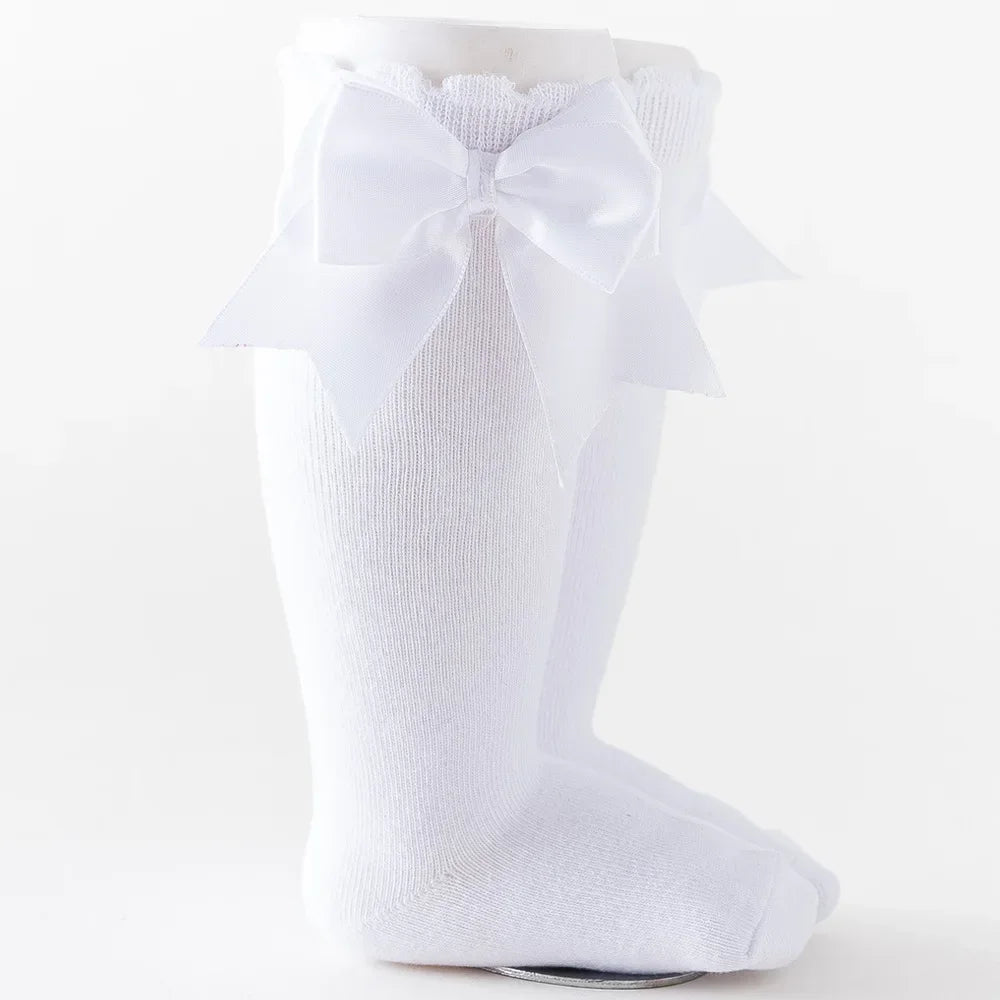 Kids Knee High Socks Baby Girls Cotton Socks Big Bow
