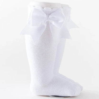 Kids Knee High Socks Baby Girls Cotton Socks Big Bow