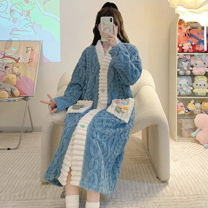 Plus Size 5XL Winter Warm Robe