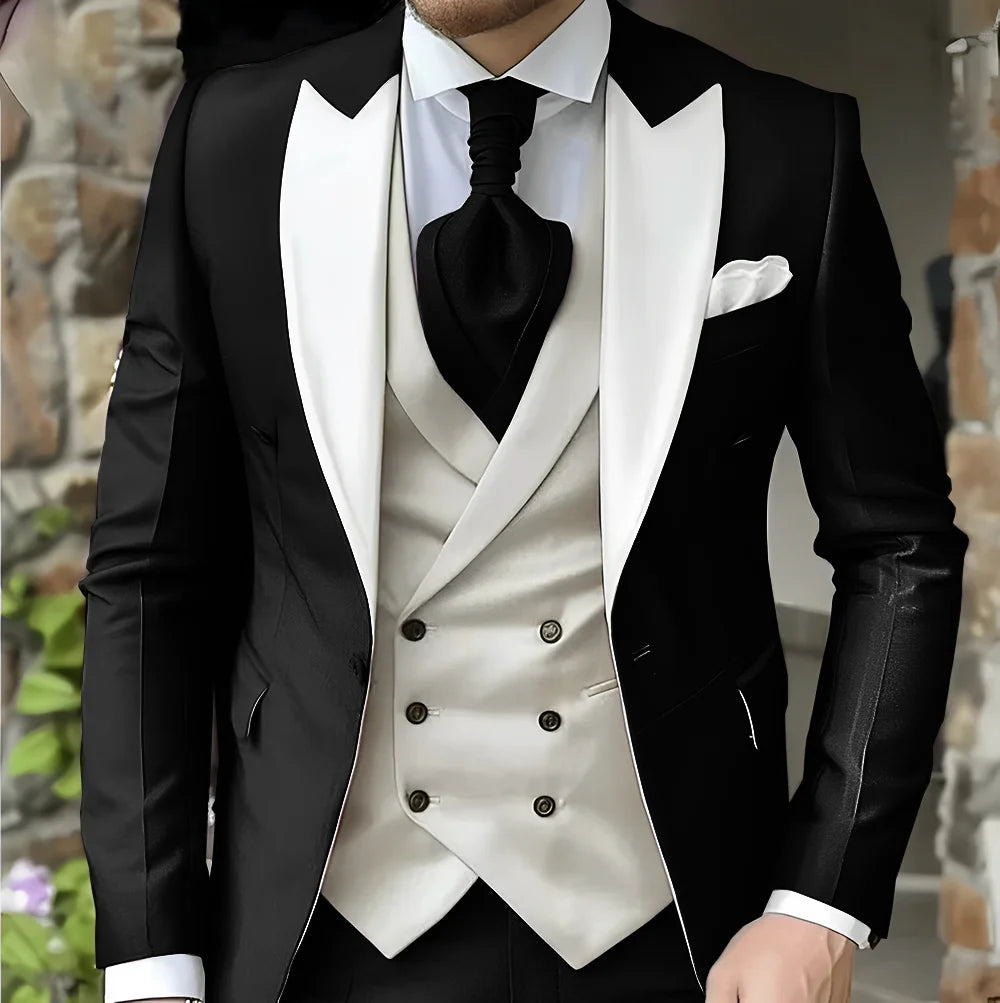 men's suit with peak lapel