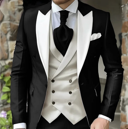 men's suit with peak lapel