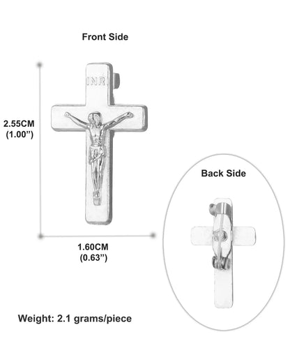15Pcs Crucifix Cross Brooches Christian INRI Cross Badges Lapel Pin
