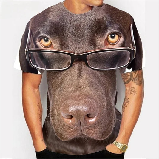3D Printed Cute Dog T-Shirt For Men