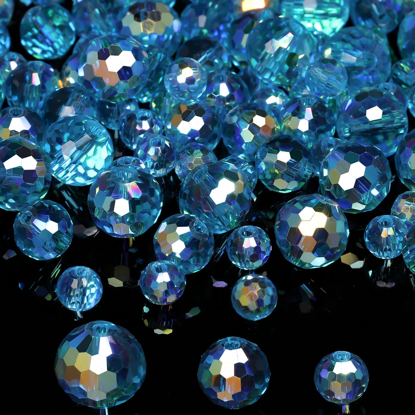 Crystal Glass Beads 6-10mm Faceted
