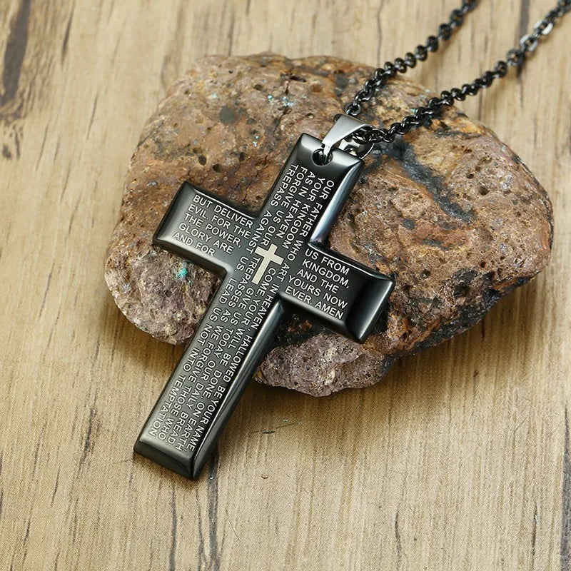Christian Crucifix Crucifixion Pendant for Men Stainless Steel
