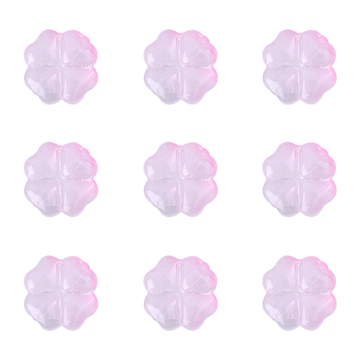 About20Pcs Glass Four Leaf Flower Beads Scattered Beads Handmade