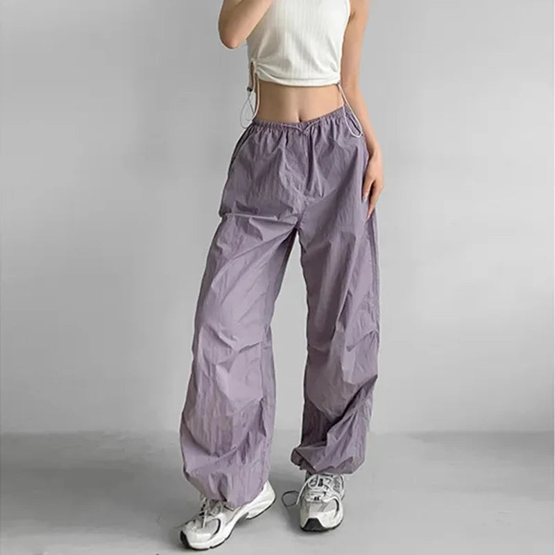 Lightweight  Wide Leg Cargo Pants