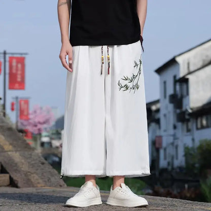 Mens Lightweight Pants Loose Fit with Elastic Waistband and Drawstring