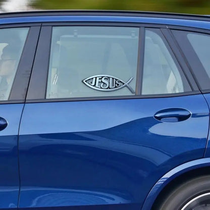 Jesus Fish Car Decal Jesus Fish Emblem