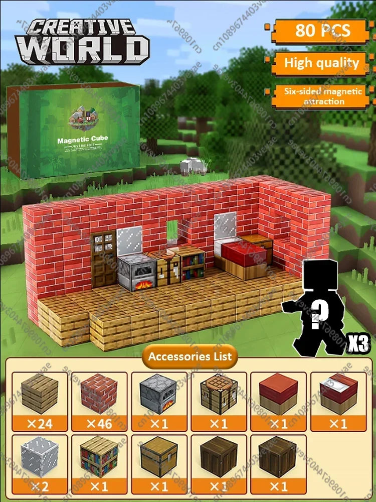 Minecraft Magnetic Building Blocks Mine World Magnet