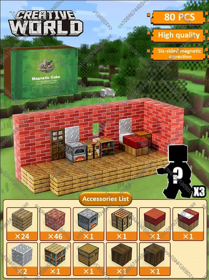 Minecraft Magnetic Building Blocks Mine World Magnet