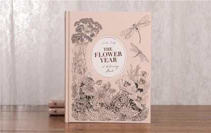 The Flower Year Colouring book