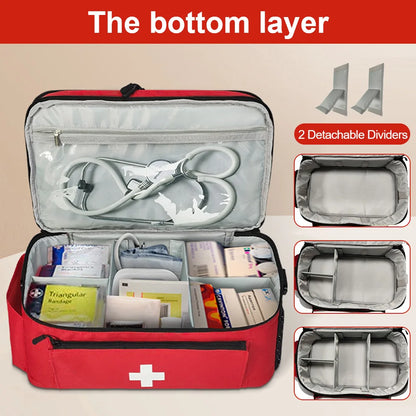Travel Medicine Bag with Lockable Zippers