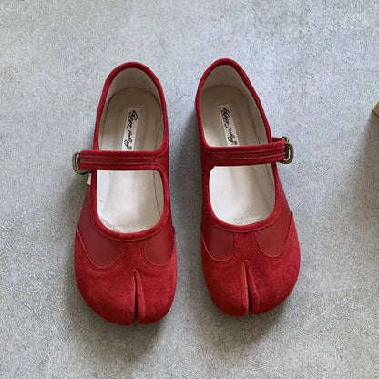 Red Ballet  Split Toe Ballerinas Flats