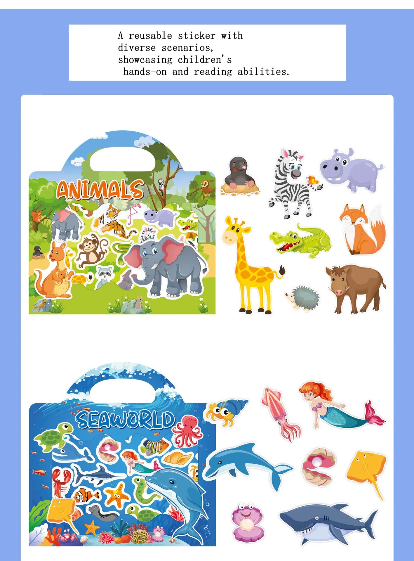 New Children Reusable Scene Cute Stickers
