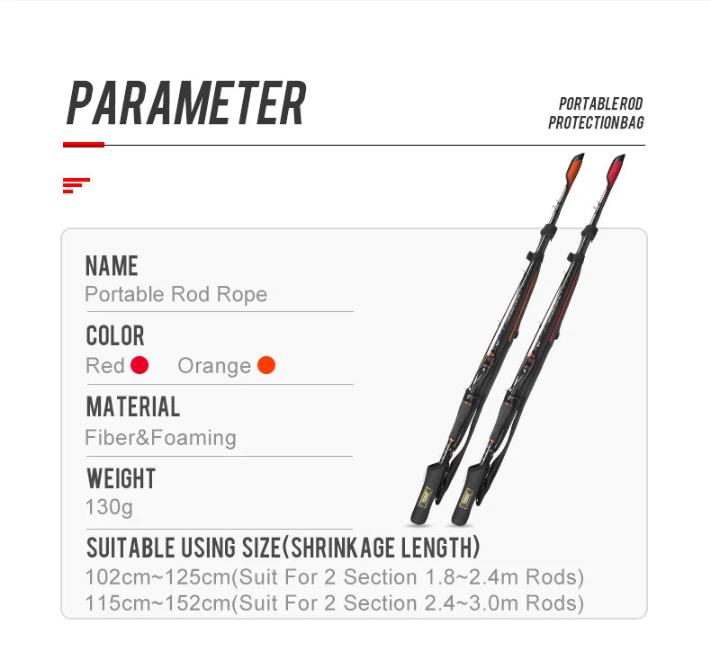 Kingdom Spinning Fishing Rods 102cm-152cm Casting Rod Protection Rope