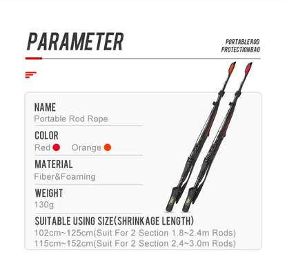 Kingdom Spinning Fishing Rods 102cm-152cm Casting Rod Protection Rope