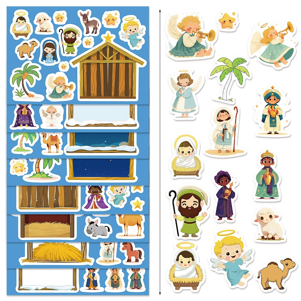 8 Sheets Cartoon Scence Of Jesus