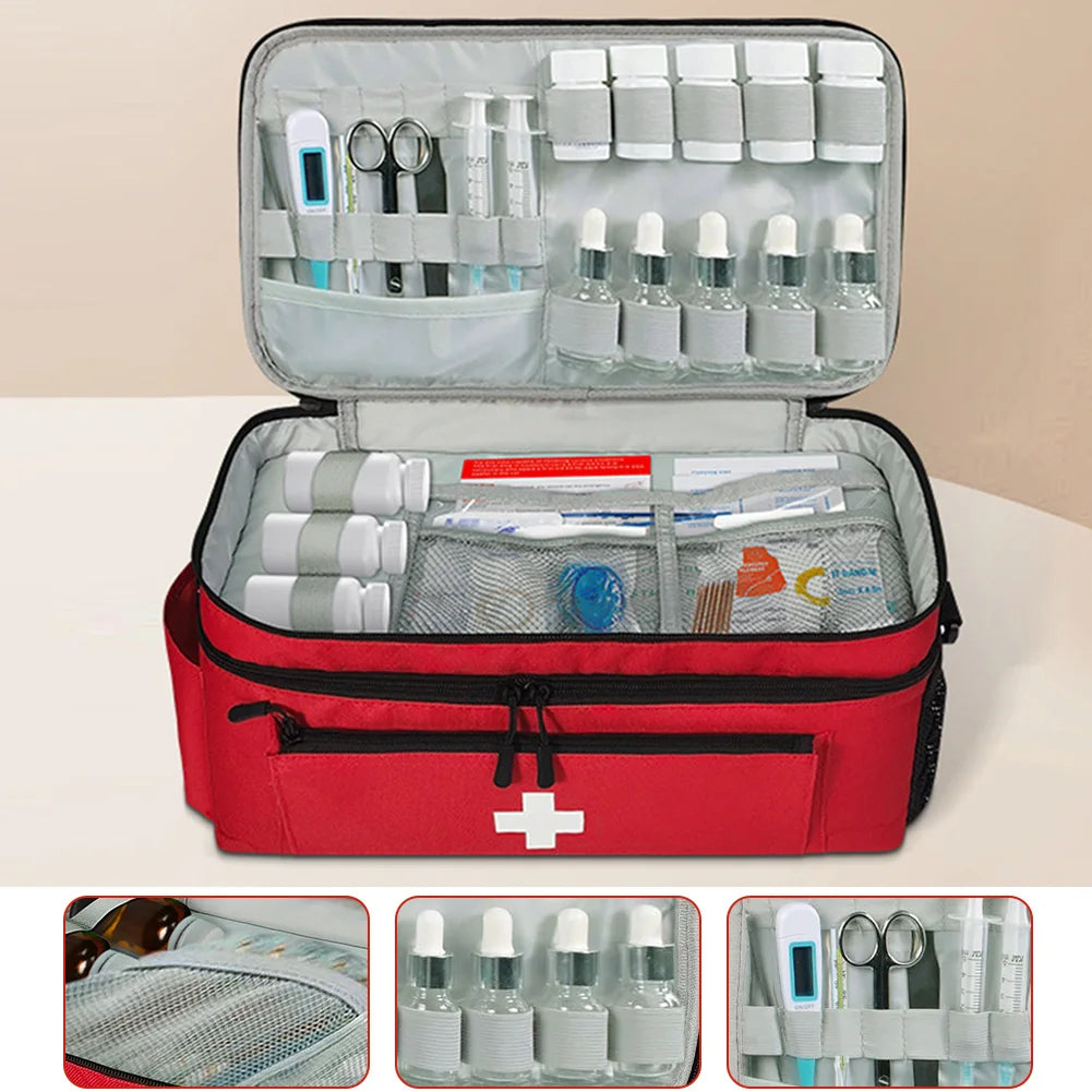 Travel Medicine Bag with Lockable Zippers