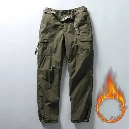 Thick Waterproof Fleece Cargo Pants Men Women Winter Outdoor Multi-pockets