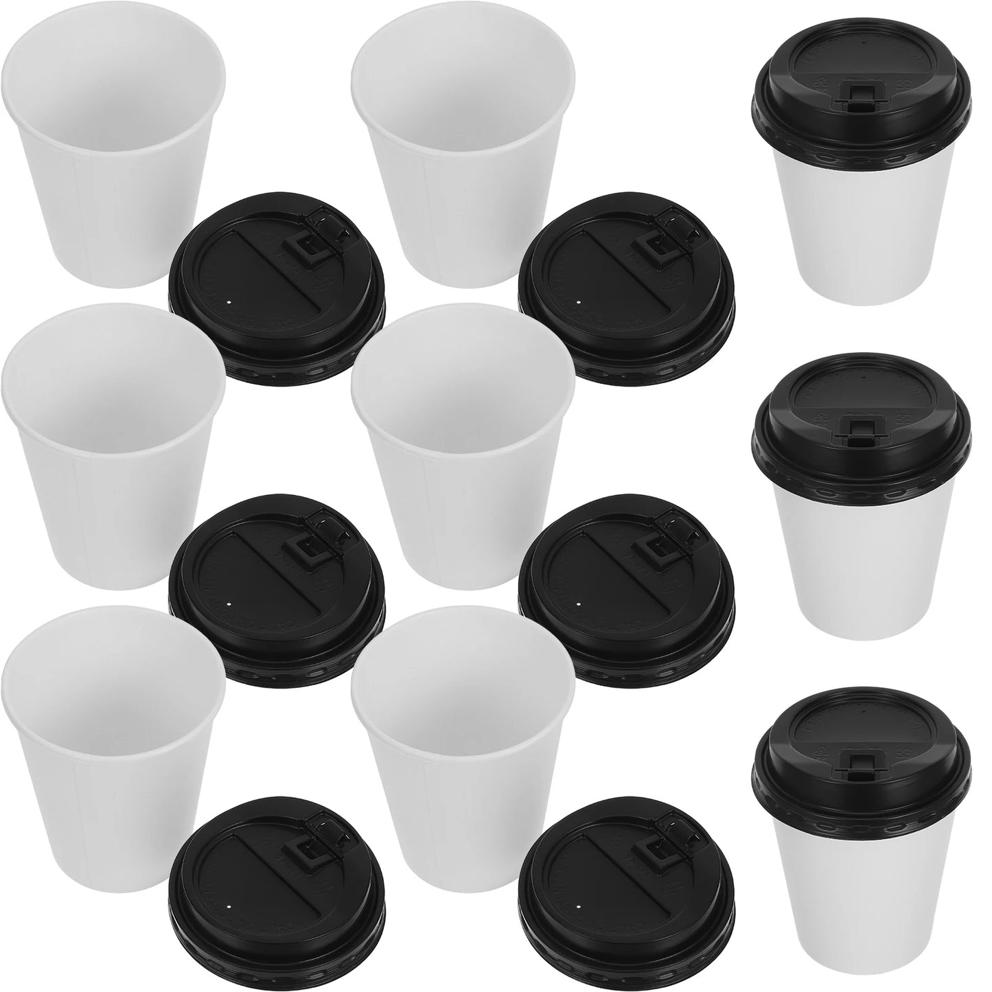50pcs Disposable Coffee Cups Insulation Takeaway