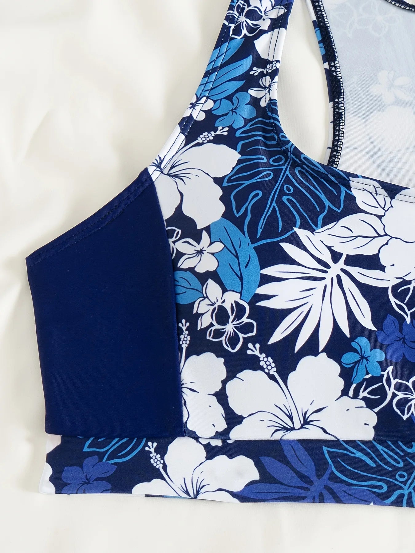 Floral Print Swimwear With Shorts High Waisted Trunk