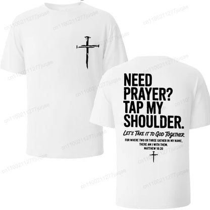 Vintage Christian Faith T Shirt Need Prayer Tap My shoulder
