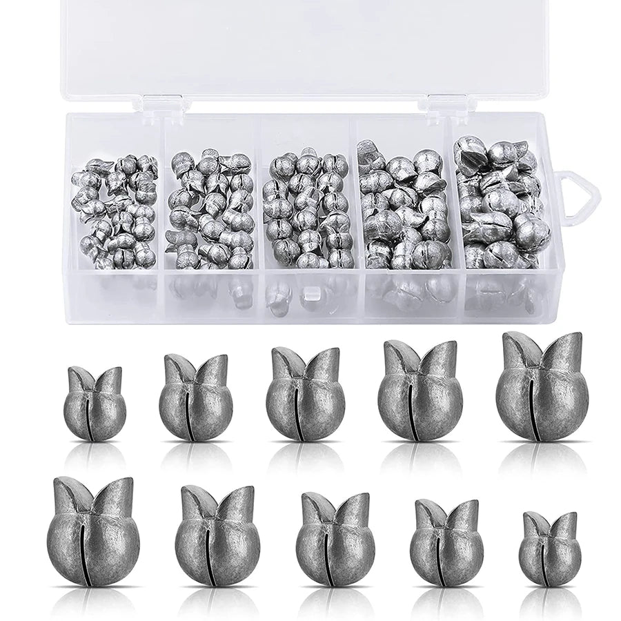 100pcs 0.5g 0.8g 1g 1.5g 2g Fishing Weights  Split Shot Sinker