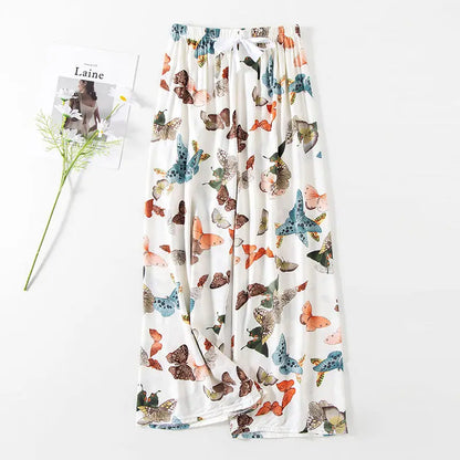 Flower Pajama Pants Summer Women's Loose