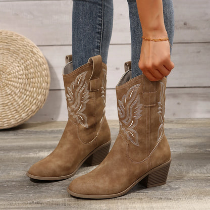 Embroidered Western Cowboy Boots
