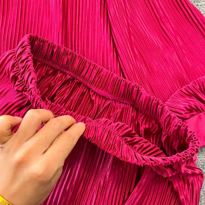 Fashion New Women Solid Casual Loose Two Pieces Set