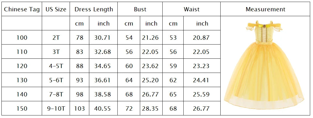 Kids Belle Beauty and the Beast Ball Gown