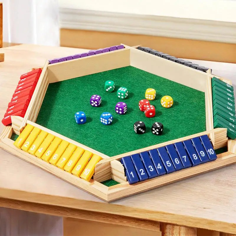 Wooden Dice Game Shut The Box for 4-6