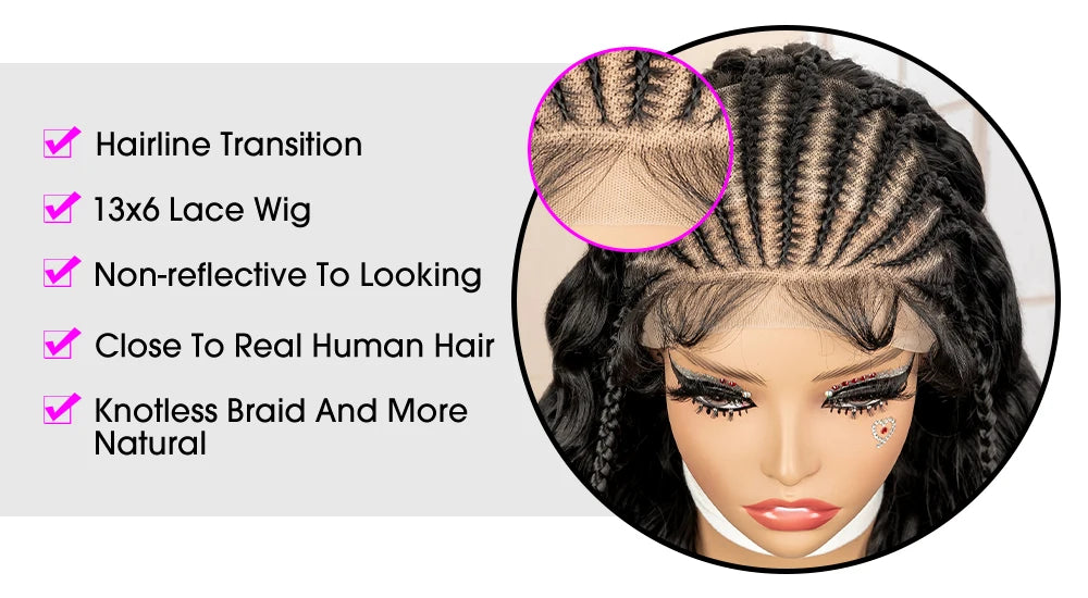 Synthetic Black Hair Wig with Braids
