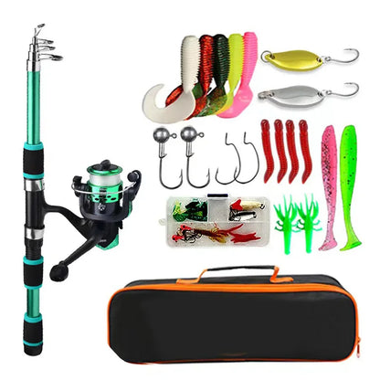Fishing Pole Set Full Kits With Telescopic Fishing Rod