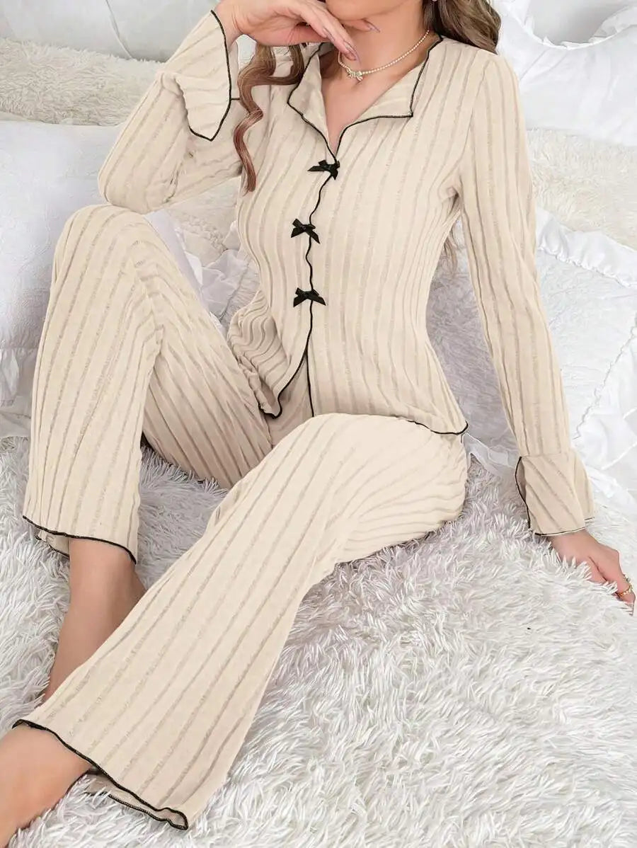 Pajama  Set Sleeved Long Pants