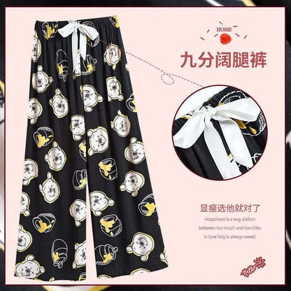Flower Pajama Pants Summer Women's Loose