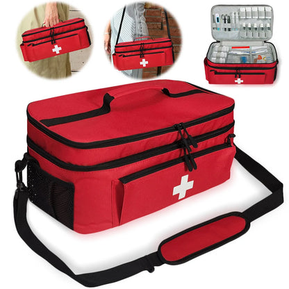 Travel Medicine Bag with Lockable Zippers