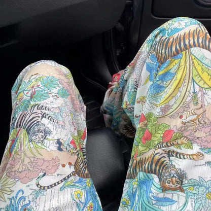 Tiger Print Wide Leg Pants