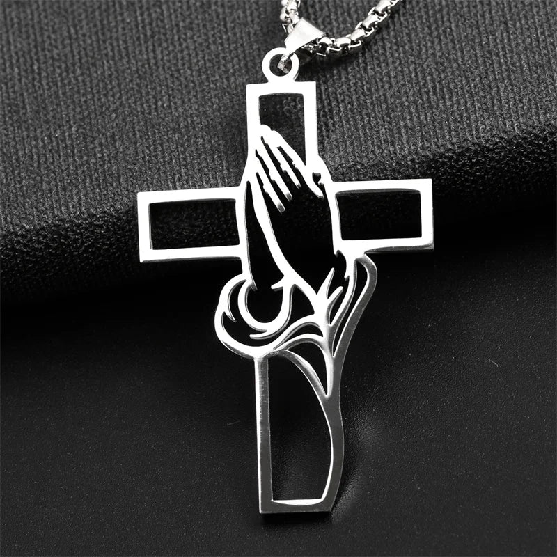 Christian Bible Cross Chain Necklace Stainless Steel pendant Necklace