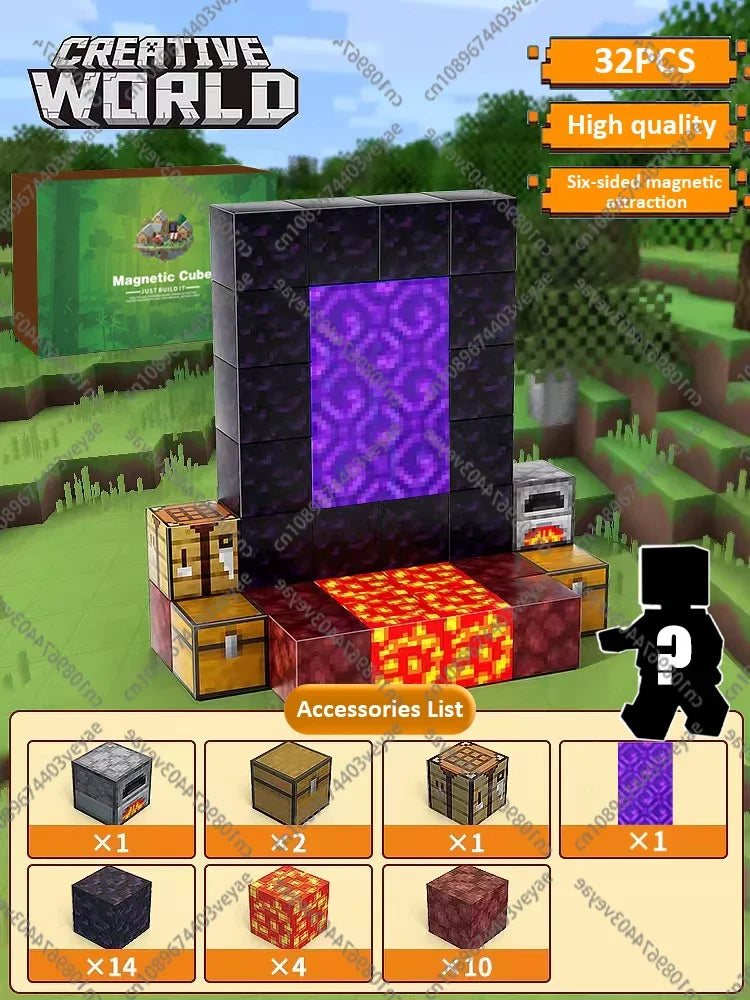 Minecraft Magnetic Building Blocks Mine World Magnet