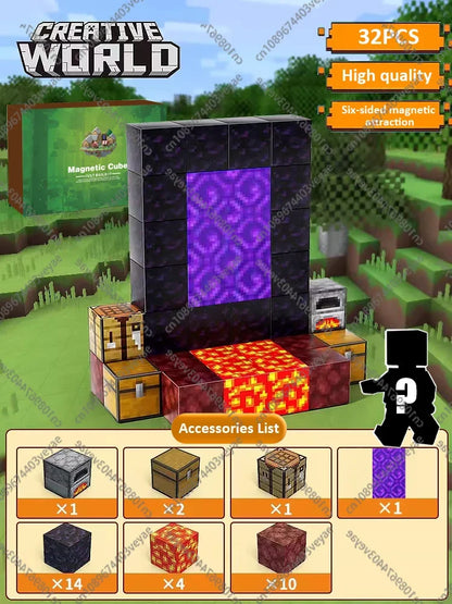 Minecraft Magnetic Building Blocks Mine World Magnet