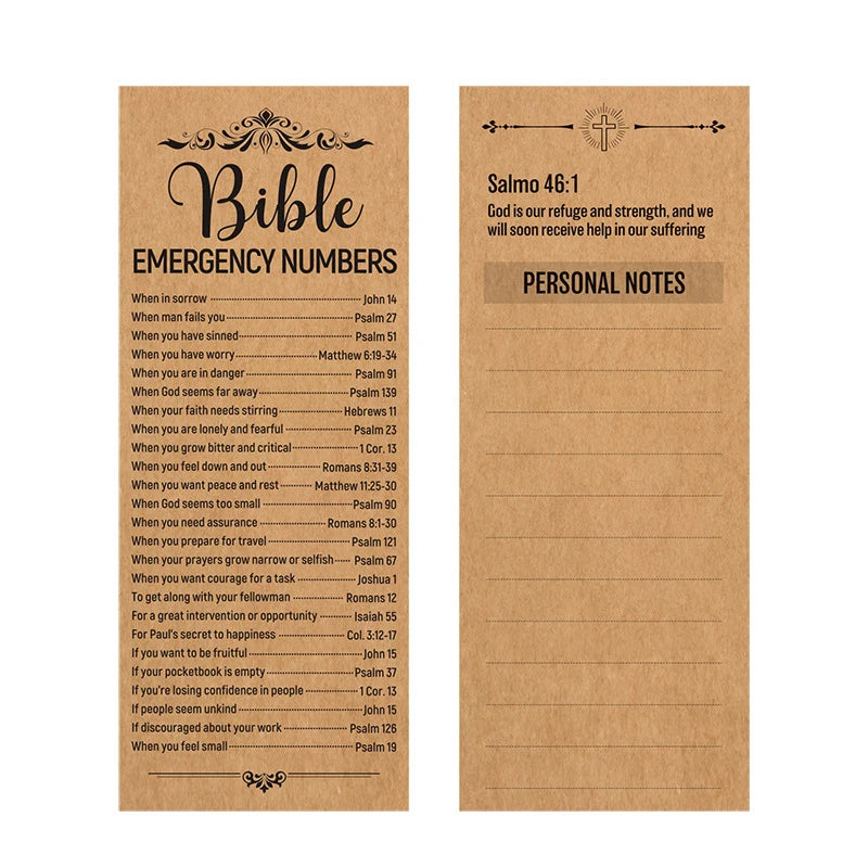 50 Pcs Bible Verse Bookmarks With Emergency Numbers – Christian Gift For Church Welcome