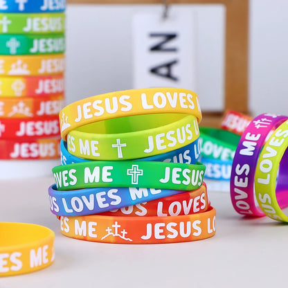 Rainbow Religious Silicone Bracelet