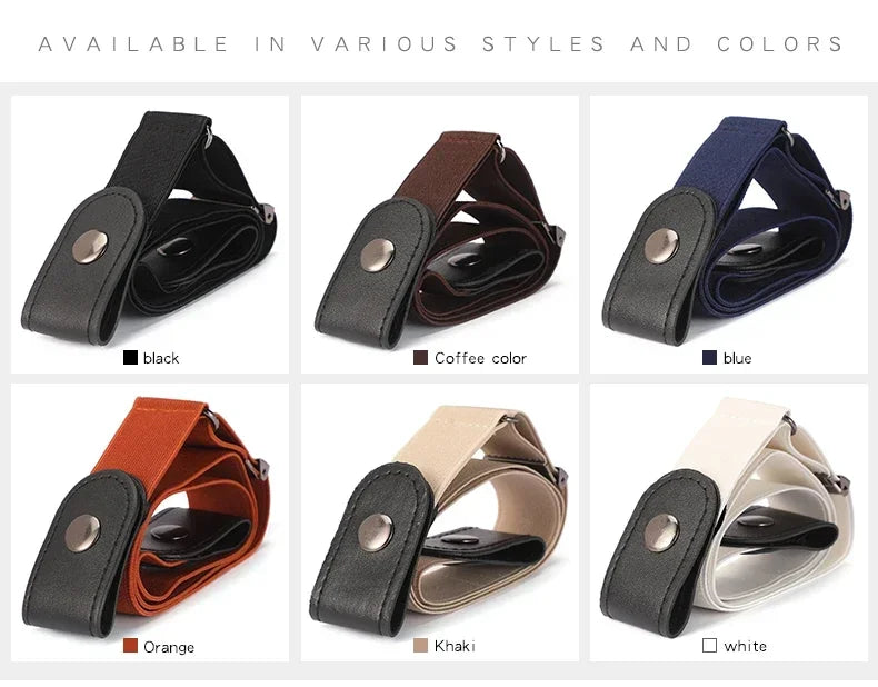 ,No Buckle Stretch Elastic Waist Belt For Women/Men